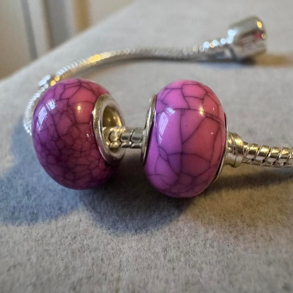 Two Spacer Beaded Charm fits PANDORA - Picture 1 of 8